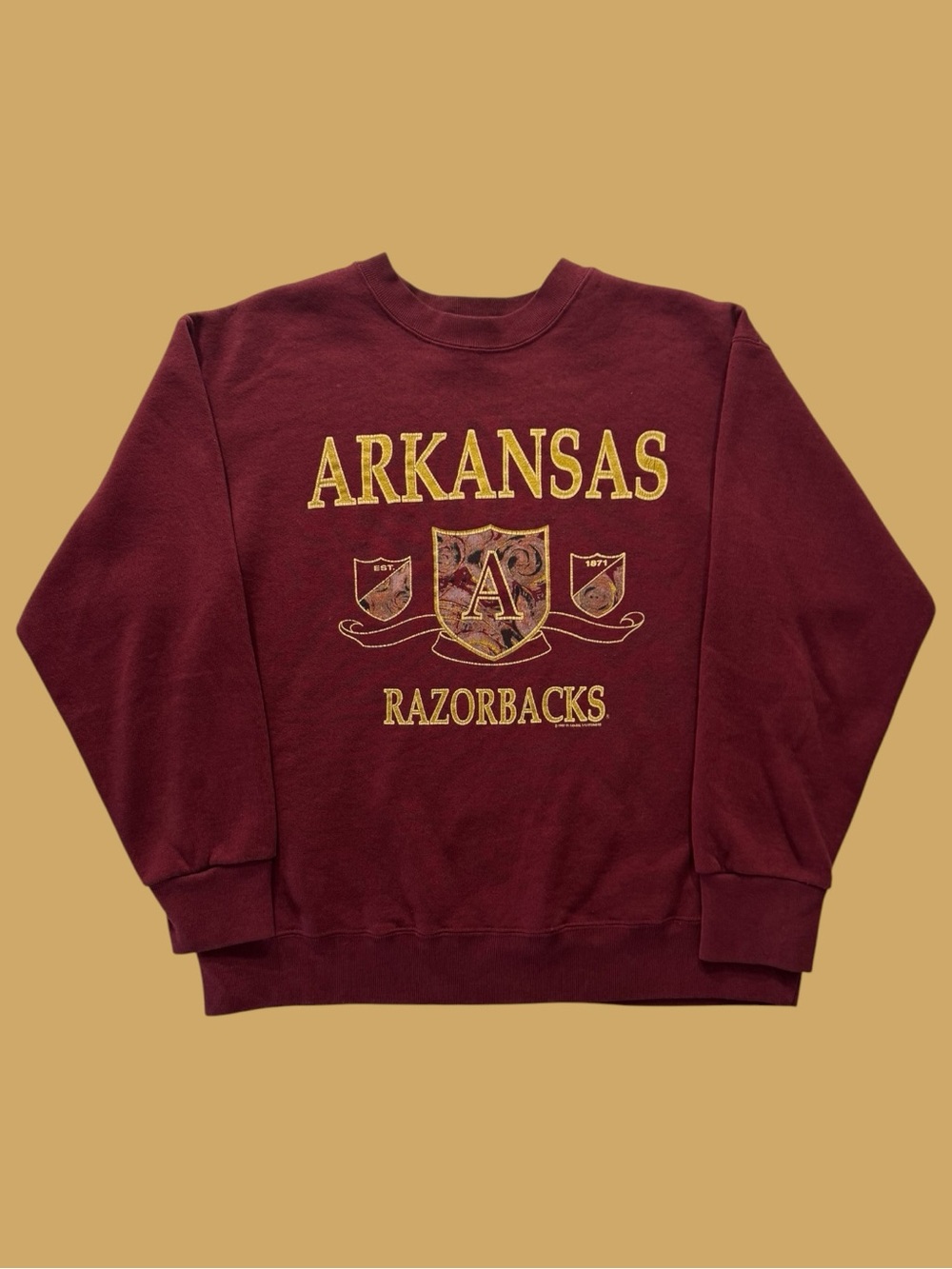 Vintage 90’s Arkansas Razorbacks Graphic Maroon Sweatshirt